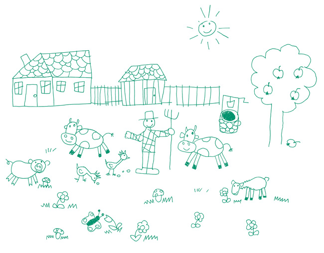 illustration merkur child´s drawing