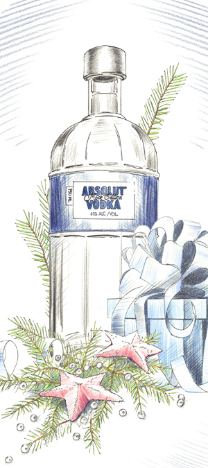 Absolut Vodka advertising illustration by John Brito