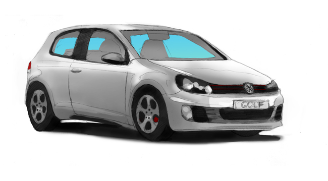 VW Golf 2 illustration by John Brito