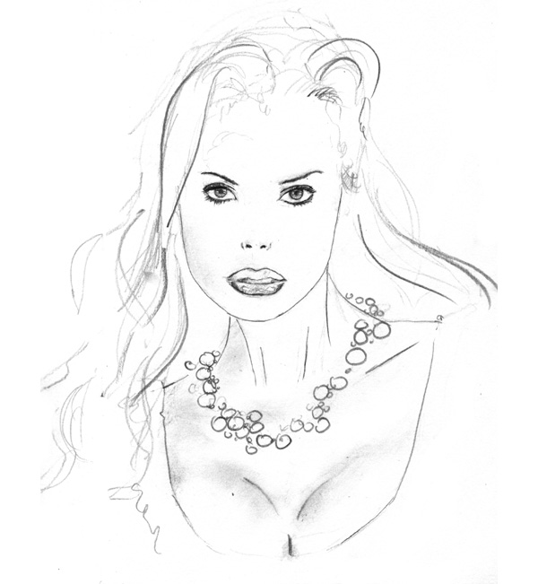 sketch beautiful girl