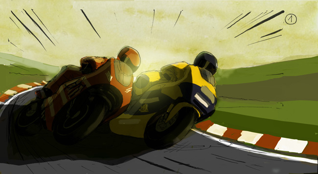 colored storyboard for TBWA by John Brito