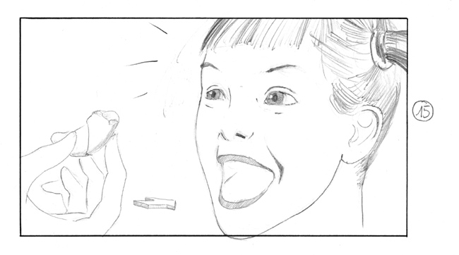 storyboard with angry girl