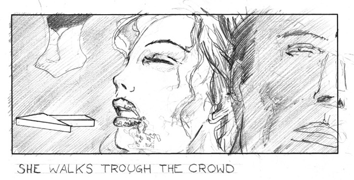 storyboard pencils beautiful girl