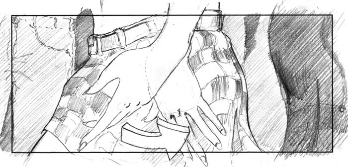 storyboard pencils beautiful girl