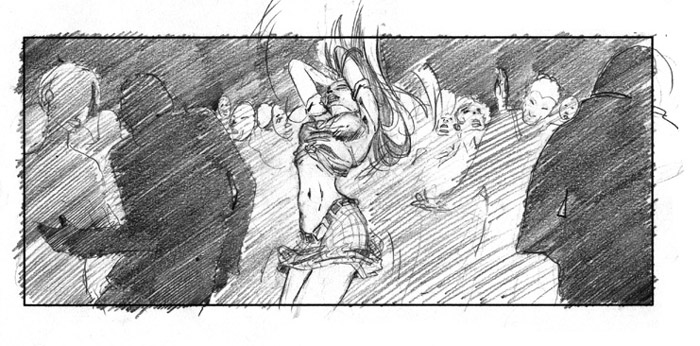 storyboard pencils beautiful girl