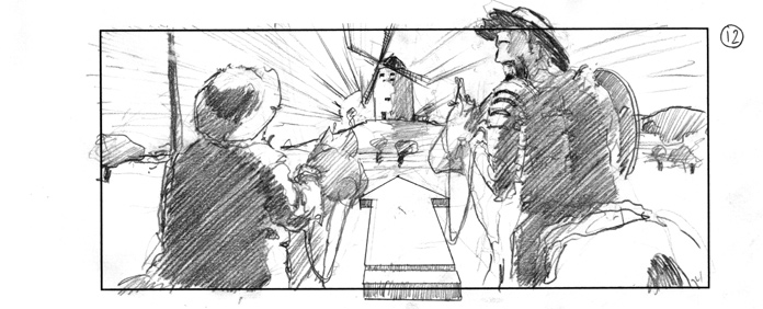 storyboard for raiffeisen/sabotage films with hermann maier acting as don quijote