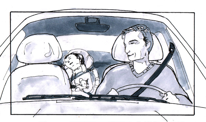 greytone storyboard: father and child